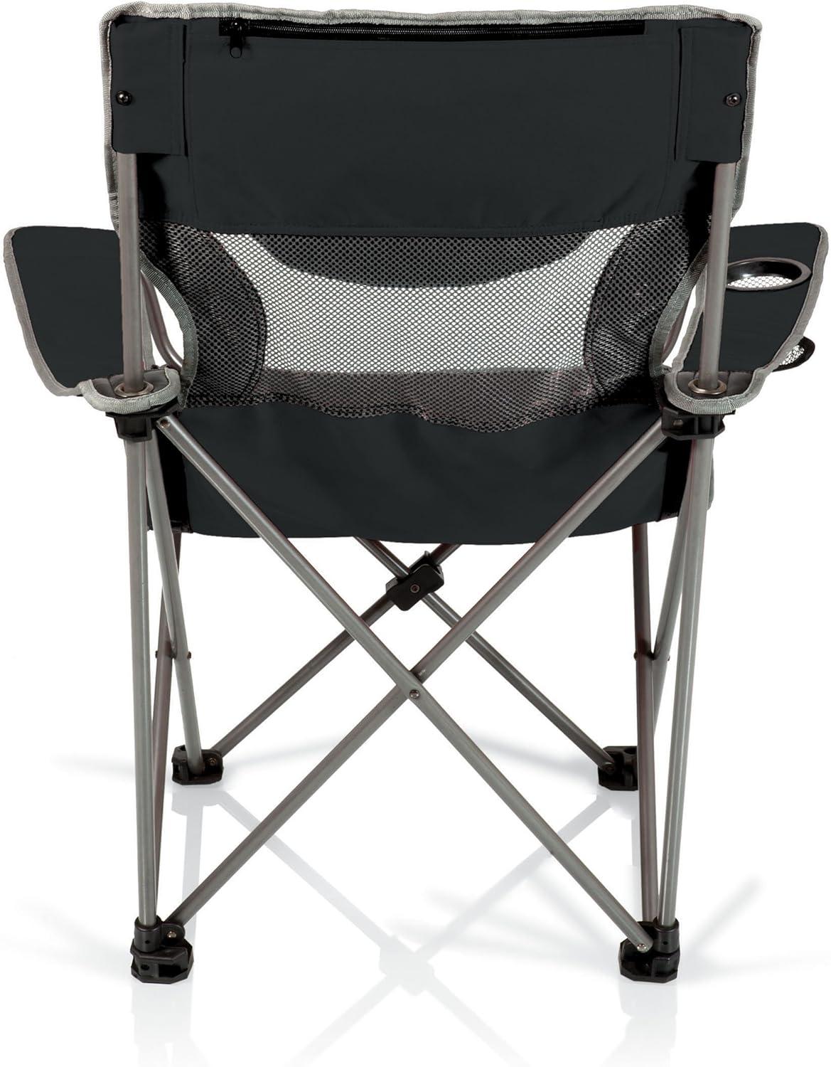 imageCampsite Camping Chair Picnic Chair Outdoor Folding Chair with Carry Bag Beach ChairBlackGrey