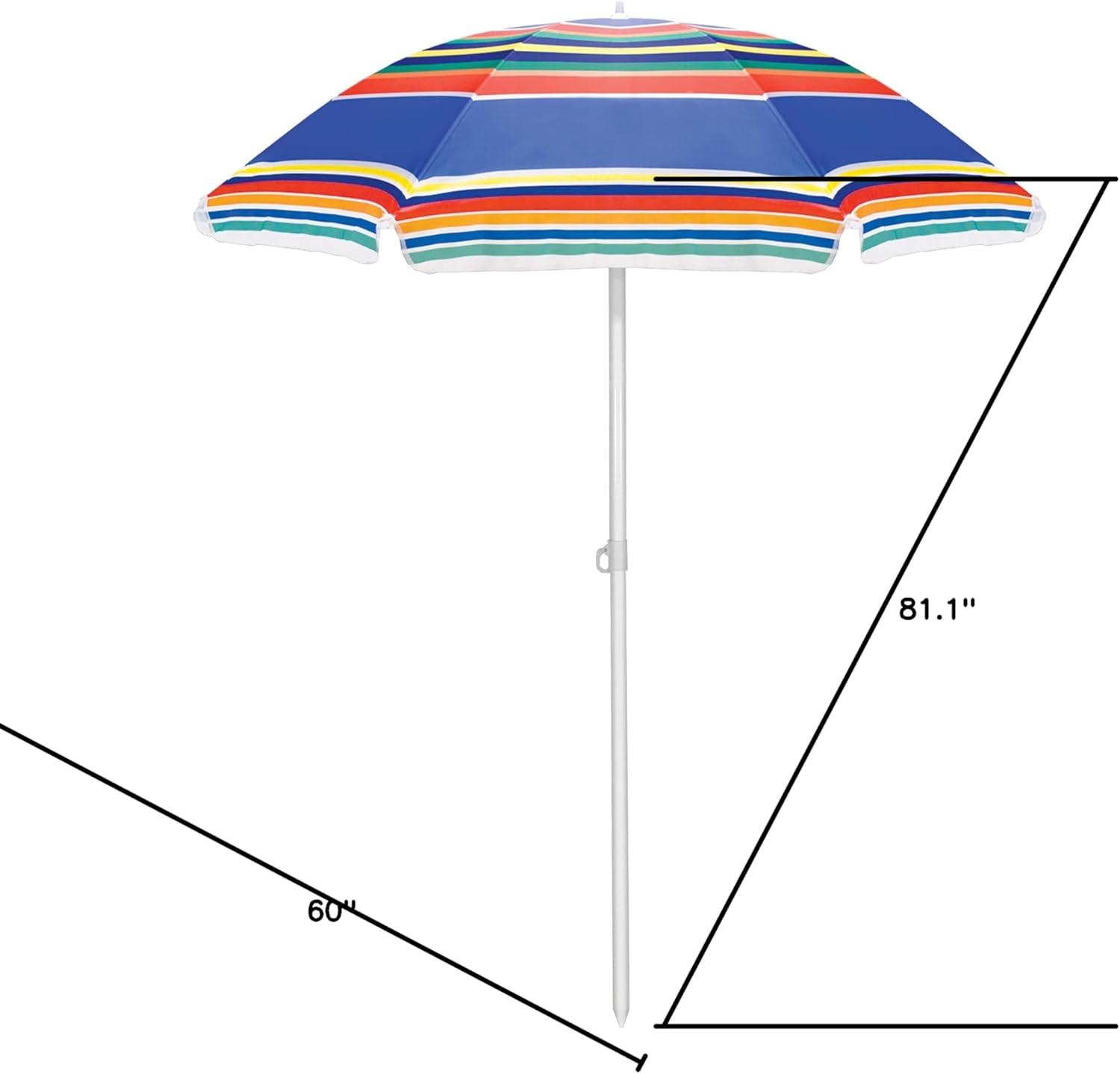 imageONIVA a Picnic Time brand 5 Ft Portable Beach Umbrella Lightweight Sun Shade Umbrella with Adjustable Tilt and UV Sun Protection