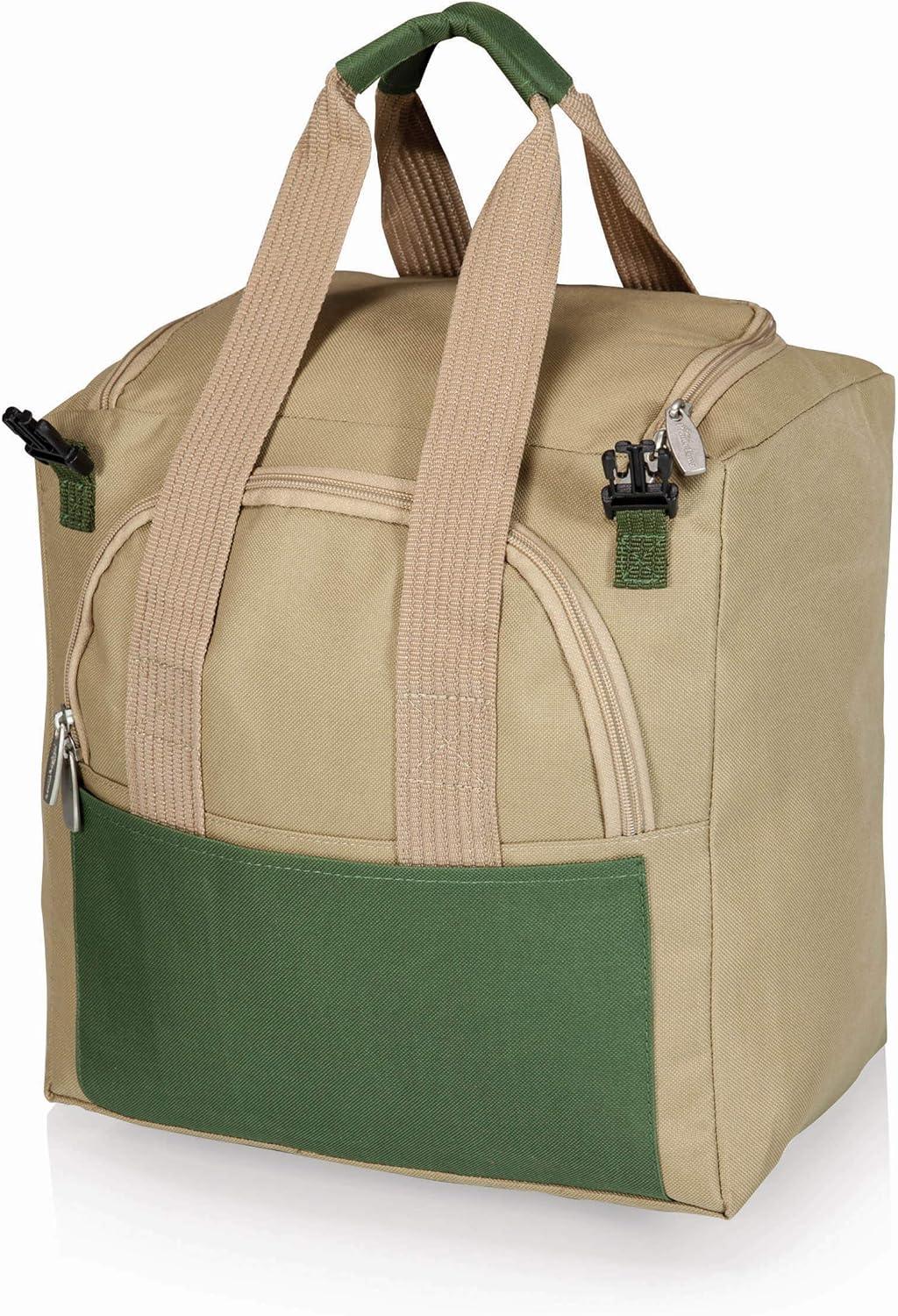 imagePICNIC TIME Garden Kneeler and Seat Folding Gardening Bench Portable Garden Stool and Kneeler with Detachable Tote Organizer for Weeding ampamp Yard Work Olive Green with Beige Accents