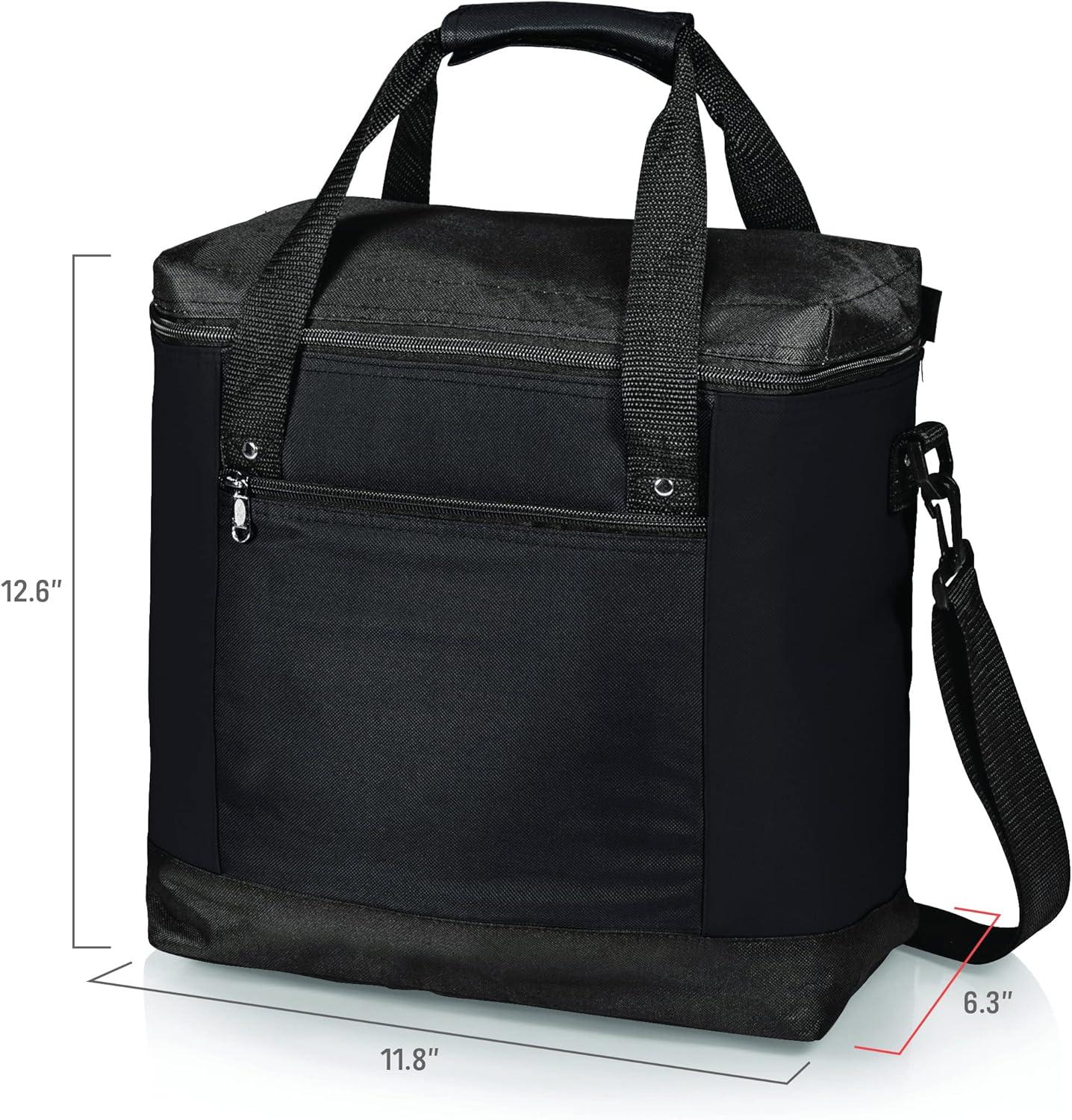 imagePICNIC TIME Montero Tote Cooler Bag Versatile Insulated Cooler Bag with 20Can Capacity Soft Insulated Tote with WaterResistant Interior Liner Zipper Pockets Converts to Backpack Straps Black