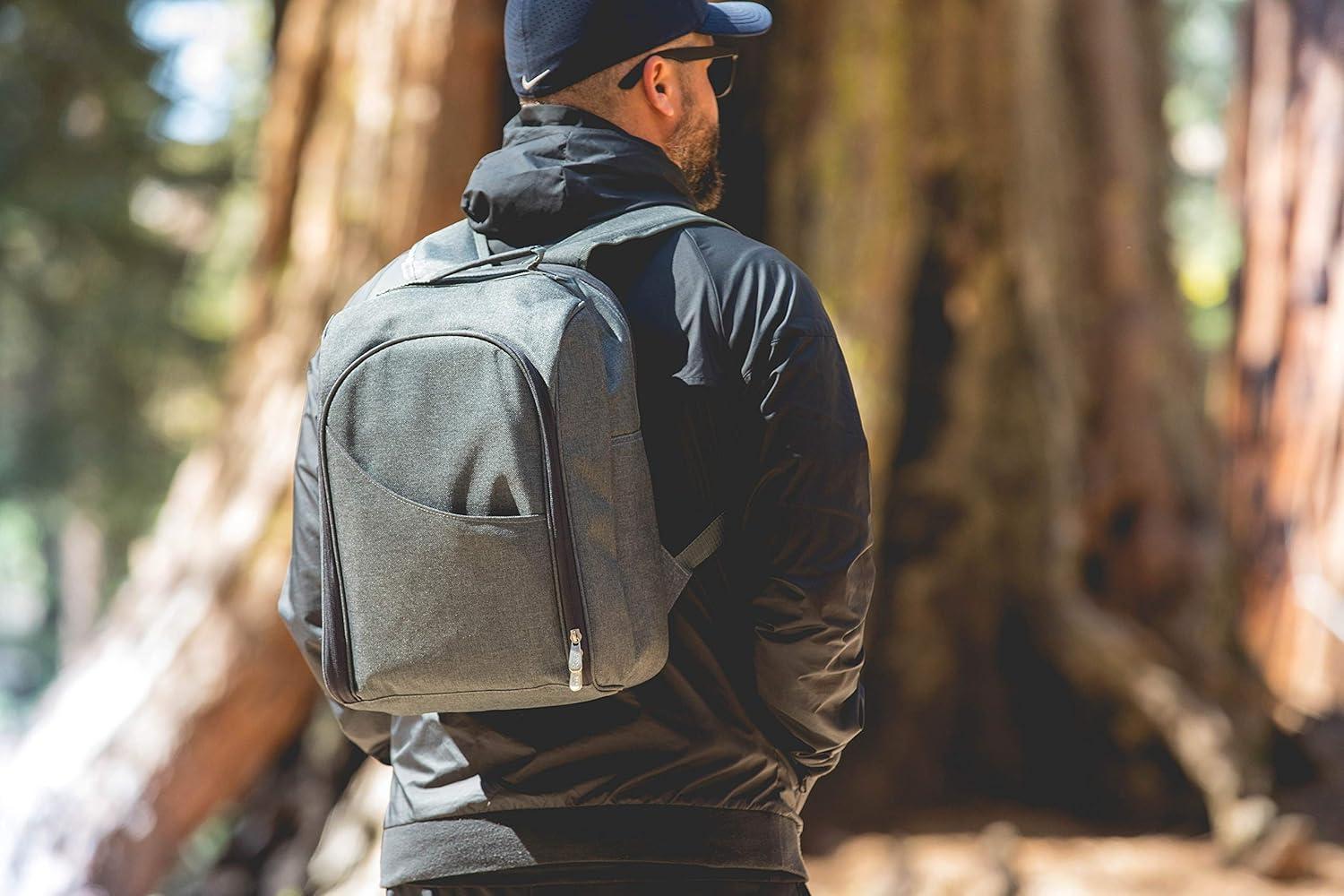 imagePICNIC TIME PTColorado Picnic Backpack Modern Backpack Cooler with Deluxe Set for 2 Fully Insulated Cooler Bag with 20can Capacity for Beach Hiking and OutdoorsGray