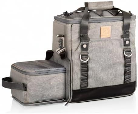 imagePICNIC TIME PTFrontier Picnic Cooler Tote Soft Cooler Bag with Picnic Set Picnic Tote Heathered Gray