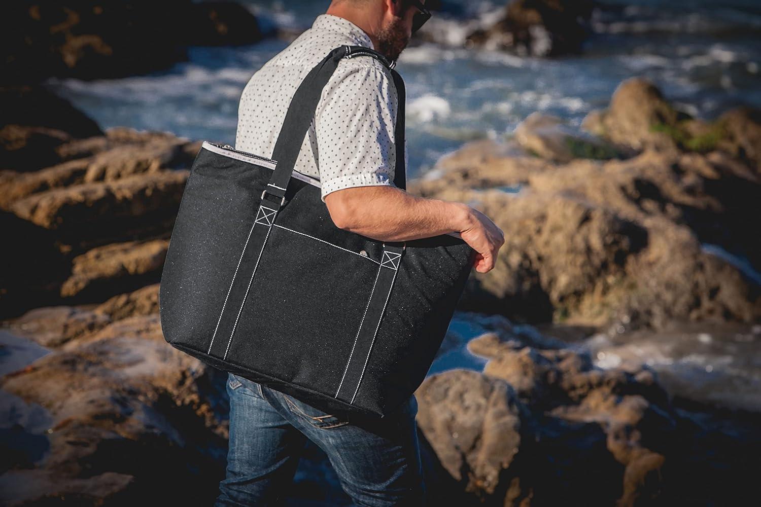 imagePICNIC TIME Tahoe XL Tote Cooler Bag Versatile Insulated Cooler Bag with 48Can Capacity Soft Insulated Tote with WaterResistant Interior Liner Long Straps and Exterior PocketBlack