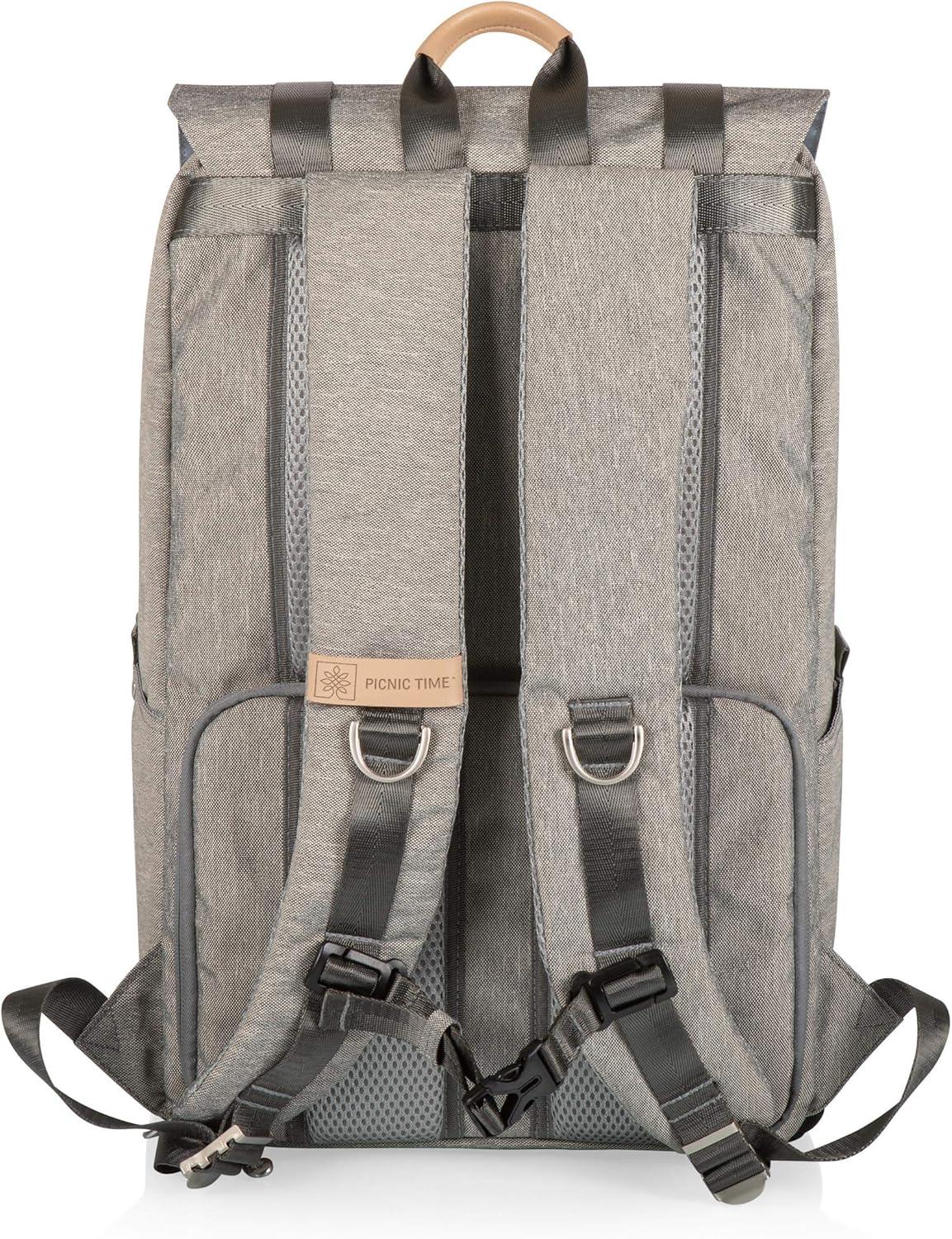 imagePicnic TIME PTFrontier Picnic Backpack Backpack Cooler with Picnic Set Cooler Backpack Picnic Kit Heathered Gray