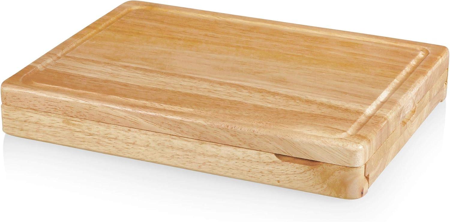 imageTOSCANA a Picnic Time brand Asiago Cheese Board and Knife Set Charcuterie Board Set Wood Cutting Board with Cheese Knives Parawood