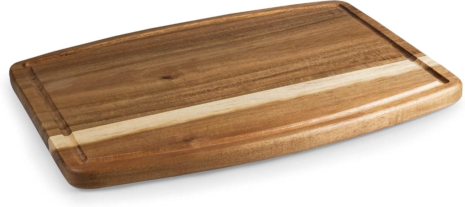 imageTOSCANA a Picnic Time brand Ovale Acacia Cutting Board Cheese Boards Charcuterie Boards Wood Serving Platter Acacia Wood