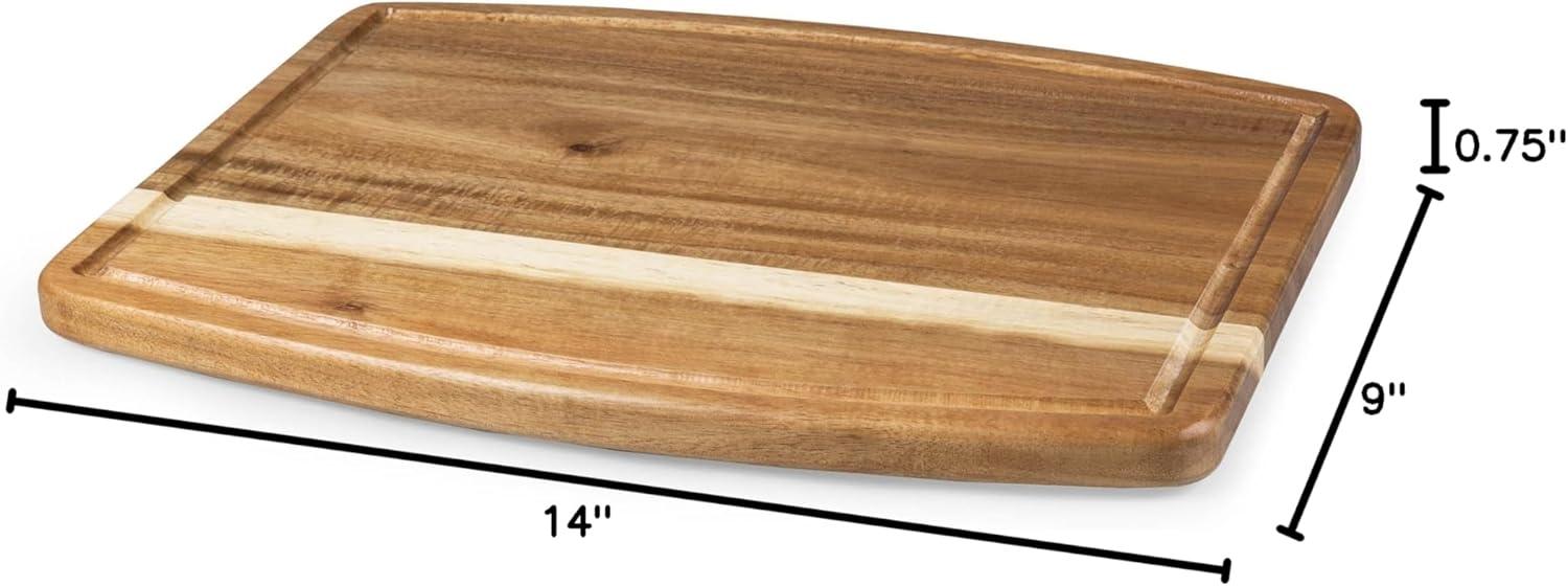 imageTOSCANA a Picnic Time brand Ovale Acacia Cutting Board Cheese Boards Charcuterie Boards Wood Serving Platter Acacia Wood