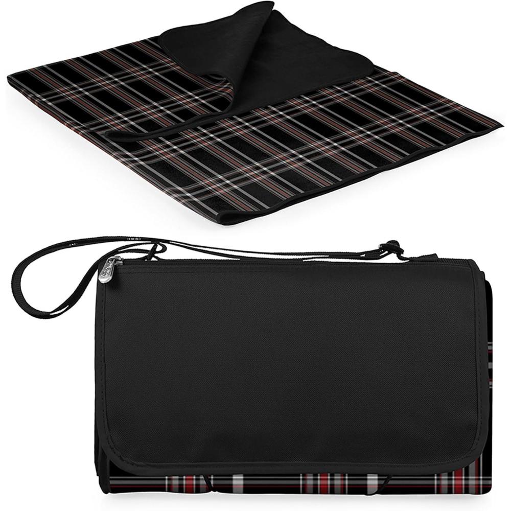 imageONIVA a Picnic Time Brand Blanket Tote XL Outdoor Picnic Blanket Beach Blanket Camping BlanketBlack Tartan