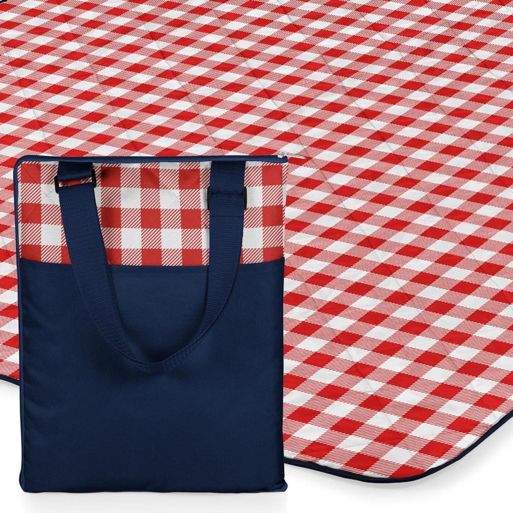 imageONIVA a Picnic Time brand Vista Outdoor Picnic Blanket ampamp Tote Beach Blanket Camping Blanket Navy with Red CheckNavy With Red Check