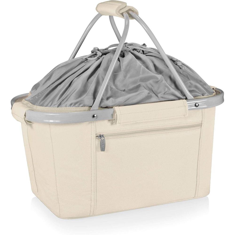 imageONIVA a Picnic Time brand Metro Shopping Basket Insulated Picnic Basket Collapsible Market Basket Utility Tote Cooler BagSand
