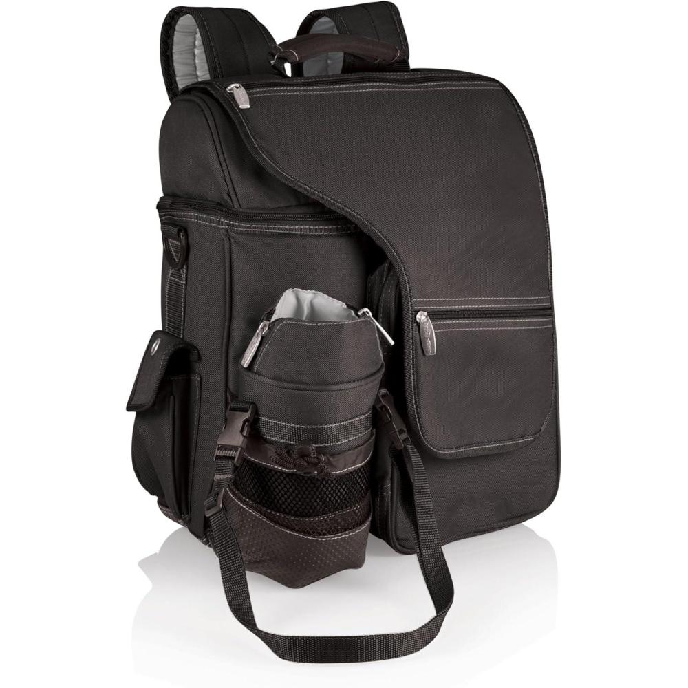 imageONIVA Picnic Time Turismo Backpack Cooler With Water Bottle Carrier Soft Cooler Travel Bag BlackBlack
