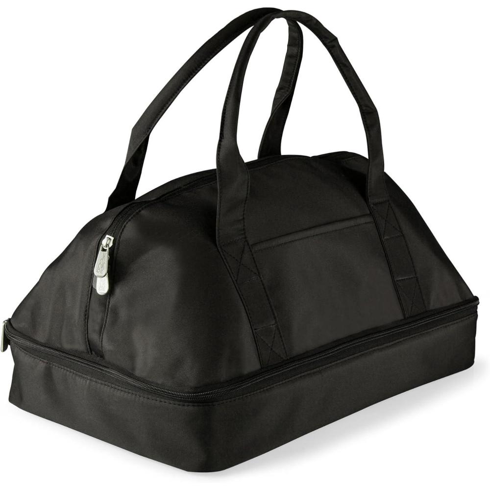 imagePICNIC TIME Double Decker Casserole Tote 2Layer Potluck Casserole Carrier Insulated Thermal Food Carrier Insulated Casserole Carrier BlackBlack