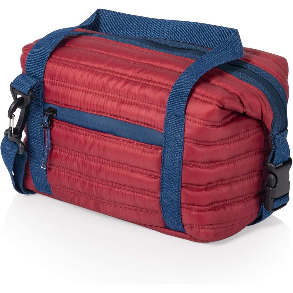 imagePICNIC TIME Midday Quilted Washable Insulated Lunch Bag Softsided Lunch Box Lunch Cooler Bag Red