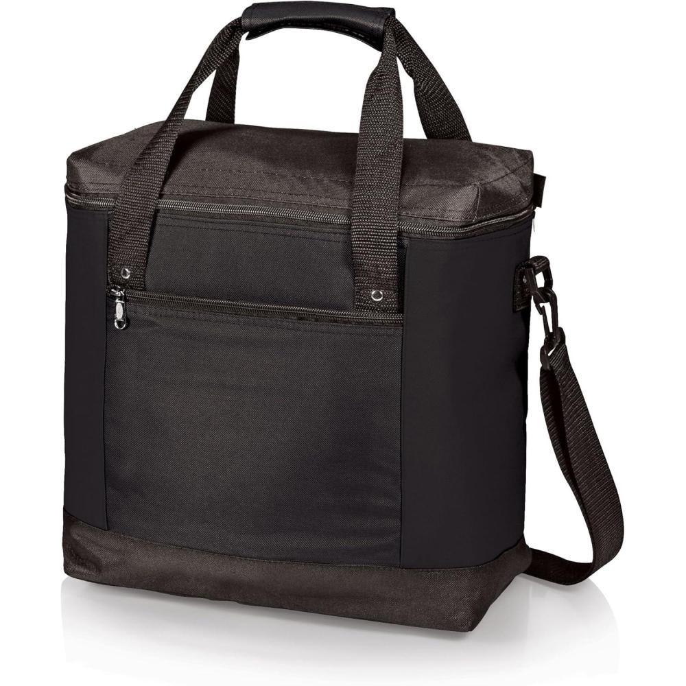 imagePICNIC TIME Montero Tote Cooler Bag Versatile Insulated Cooler Bag with 20Can Capacity Soft Insulated Tote with WaterResistant Interior Liner Zipper Pockets Converts to Backpack Straps Black