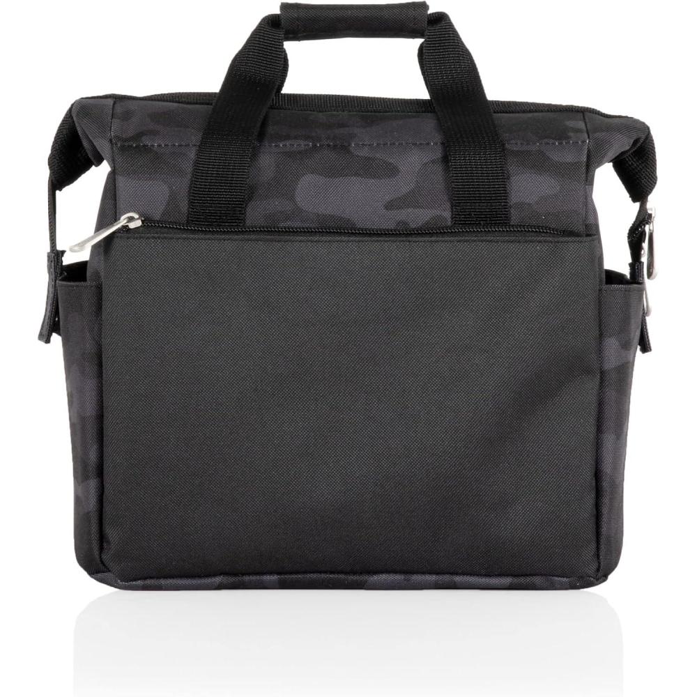 imagePICNIC TIME On The Go Lunch Bag Stylish Soft Cooler Bag Expandable Insulated Lunch Box Portable Cooler Lunchbox with Dual Compartment Design and Velcro Side Straps Heathered GrayBlack Camo