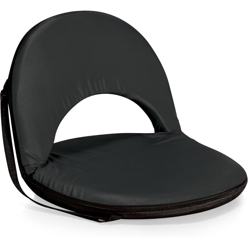 imagePICNIC TIME Oniva Portable Reclining Stadium Seat with Back Support Folding Bleacher Chairs with Back and Cushion Thick Padded Bench Seat and Armrest Includes Six Backrest PositionsBlack