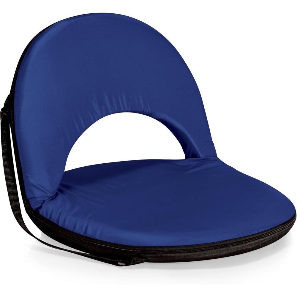 imagePICNIC TIME Oniva Portable Reclining Stadium Seat with Back Support Folding Bleacher Chairs with Back and Cushion Thick Padded Bench Seat and Armrest Includes Six Backrest PositionsNavy