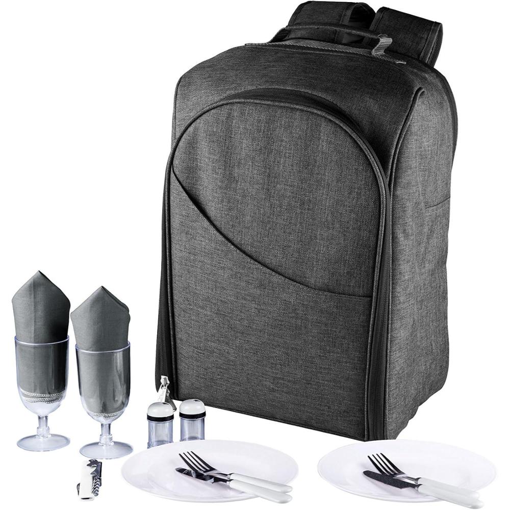 imagePICNIC TIME PTColorado Picnic Backpack Modern Backpack Cooler with Deluxe Set for 2 Fully Insulated Cooler Bag with 20can Capacity for Beach Hiking and OutdoorsGray