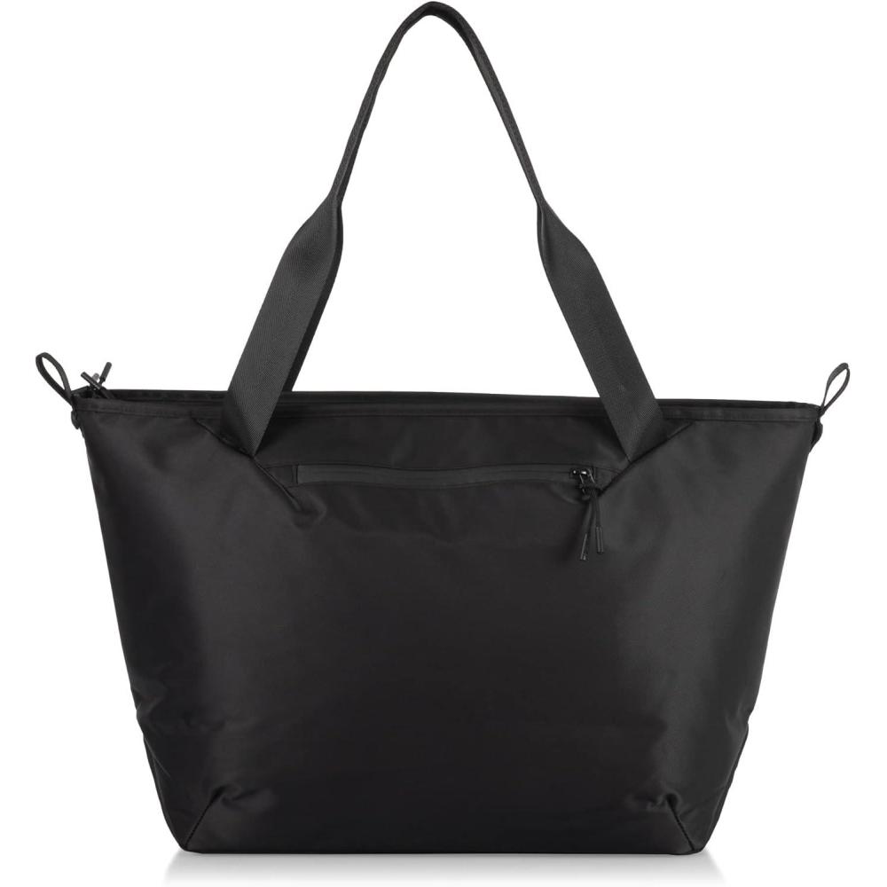 imagePICNIC TIME Tarana Insulated Lunch Tote Bag for Women Large Reusable Cooler Tote Made from 15 Recycled Bottles Stylish Purse Lunch Bag with Compartments Portable Picnic Tote Aurora BlueCarbon Black
