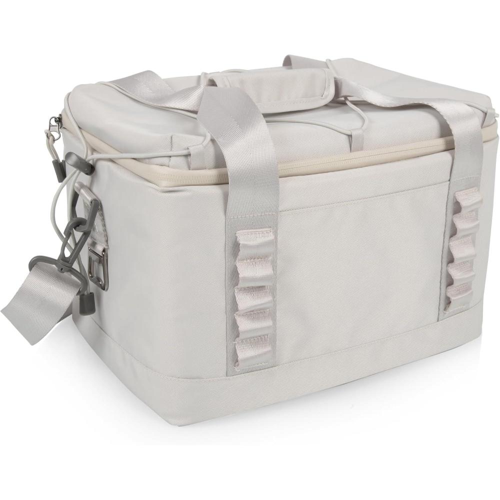 imagePICNIC TIME Tarana Superthick Cooler Bag with Removable Shoulder Strap 12 Can Insulated Soft Cooler Beach Cooler Insulated Camping Cooler Picnic Cooler BlackHalo Gray