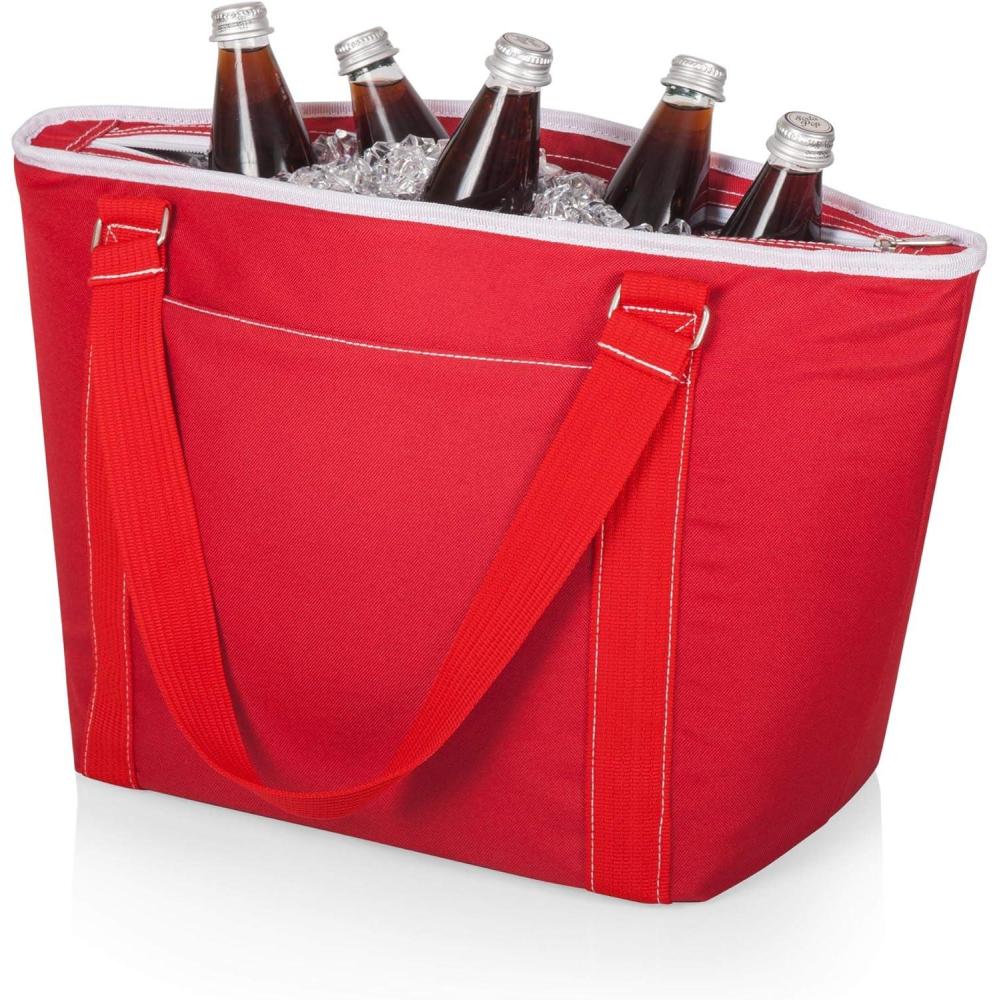 imagePICNIC TIME Topanga Tote Cooler Bag Versatile Insulated Cooler Bag with 24Can Capacity Soft Insulated Tote with WaterResistant Interior Liner Long Straps and Exterior Pocket RedRed