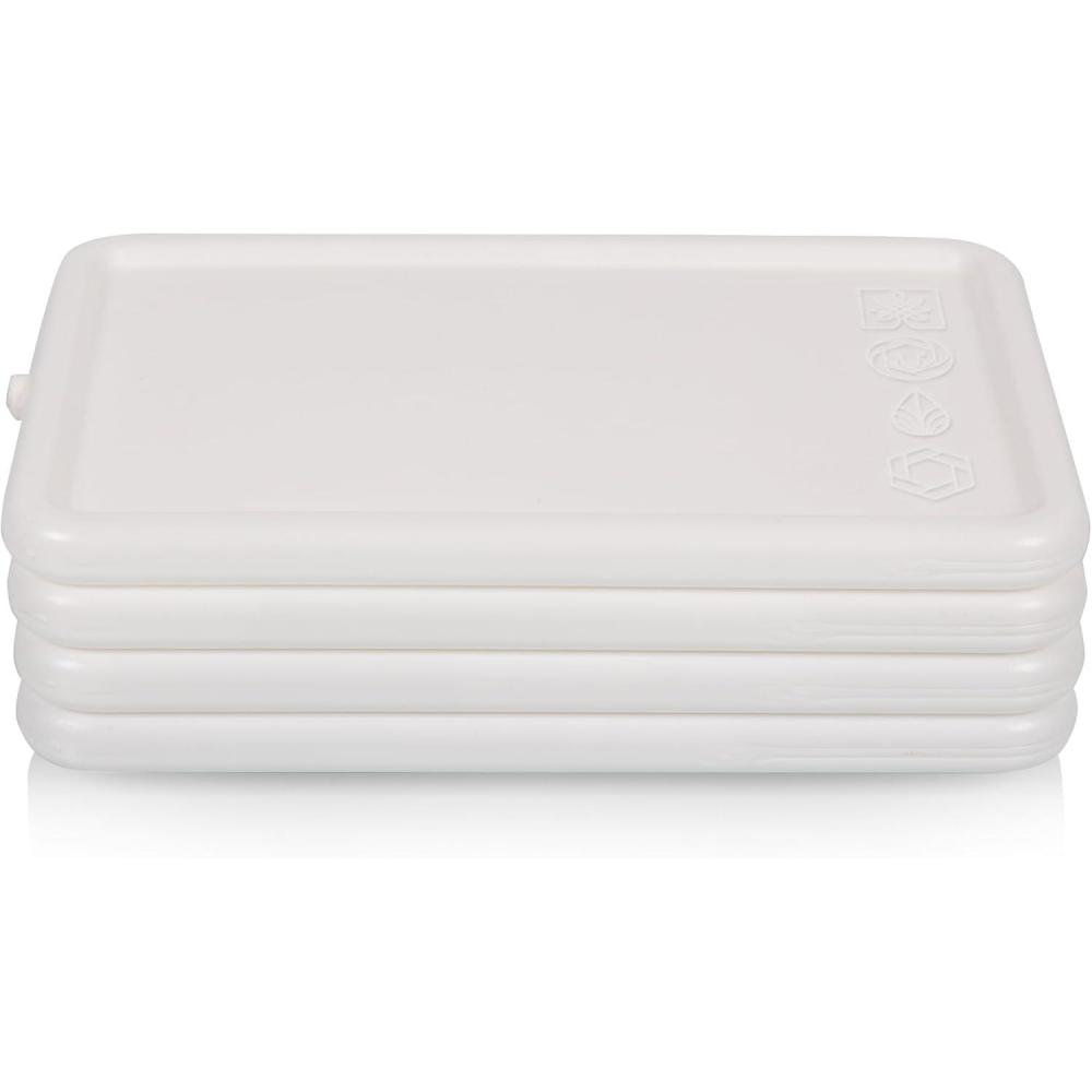 imagePicnic TIME 4 Pack Reusable Ice Packs Ice Packs for Lunch Boxes and Coolers Long Lasting Feezer Packs White