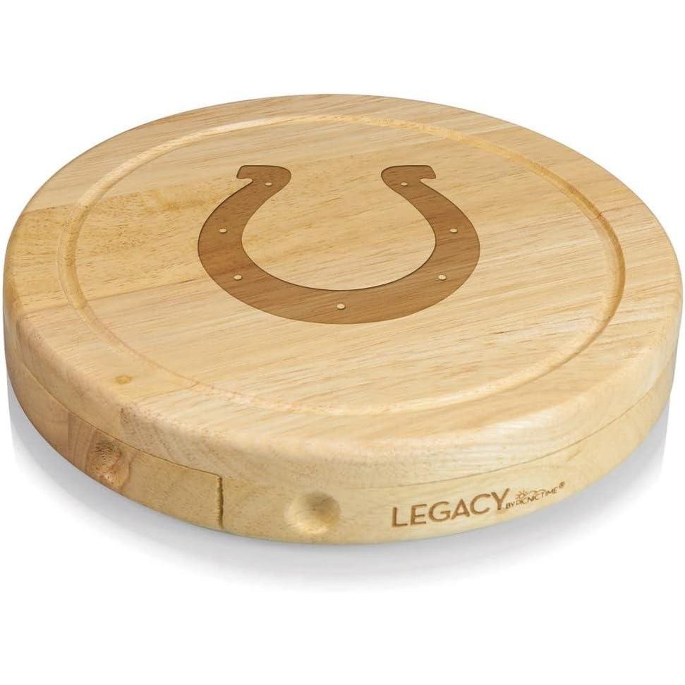 imagePicnic TIME NFL Brie Cheese Board and Knife Set  Charcuterie Board Set  Wood Cutting BoardIndianapolis Colts