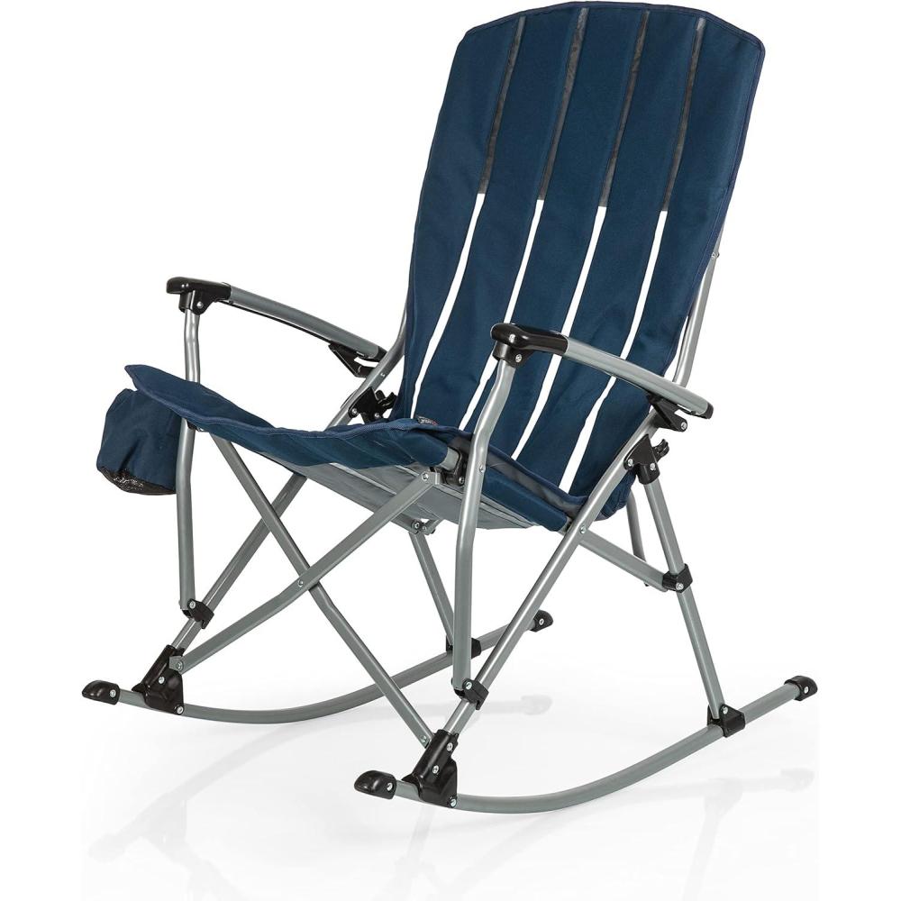 imagePicnic TIME Outdoor Rocking Camp Chair XL Heavy Duty Camping Chair for AdultsNavy Blue