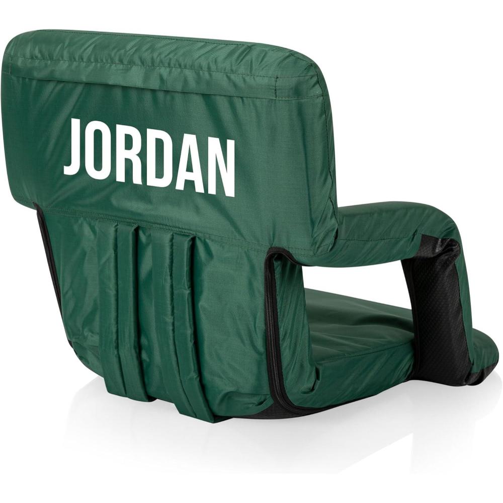 imagePicnic TIME Personalized Ventura Stadium Seat with Back Support Custom Bleacher Seat Reclining Beach Floor ChairHunter Green