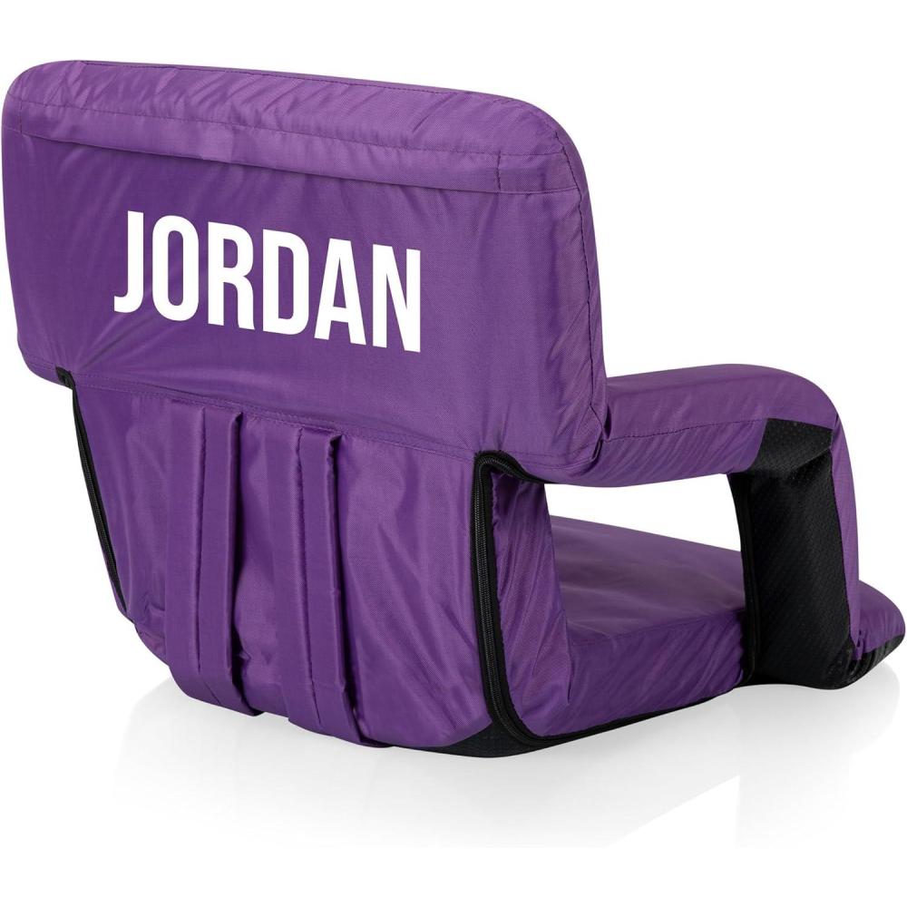 imagePicnic TIME Personalized Ventura Stadium Seat with Back Support Custom Bleacher Seat Reclining Beach Floor ChairPurple