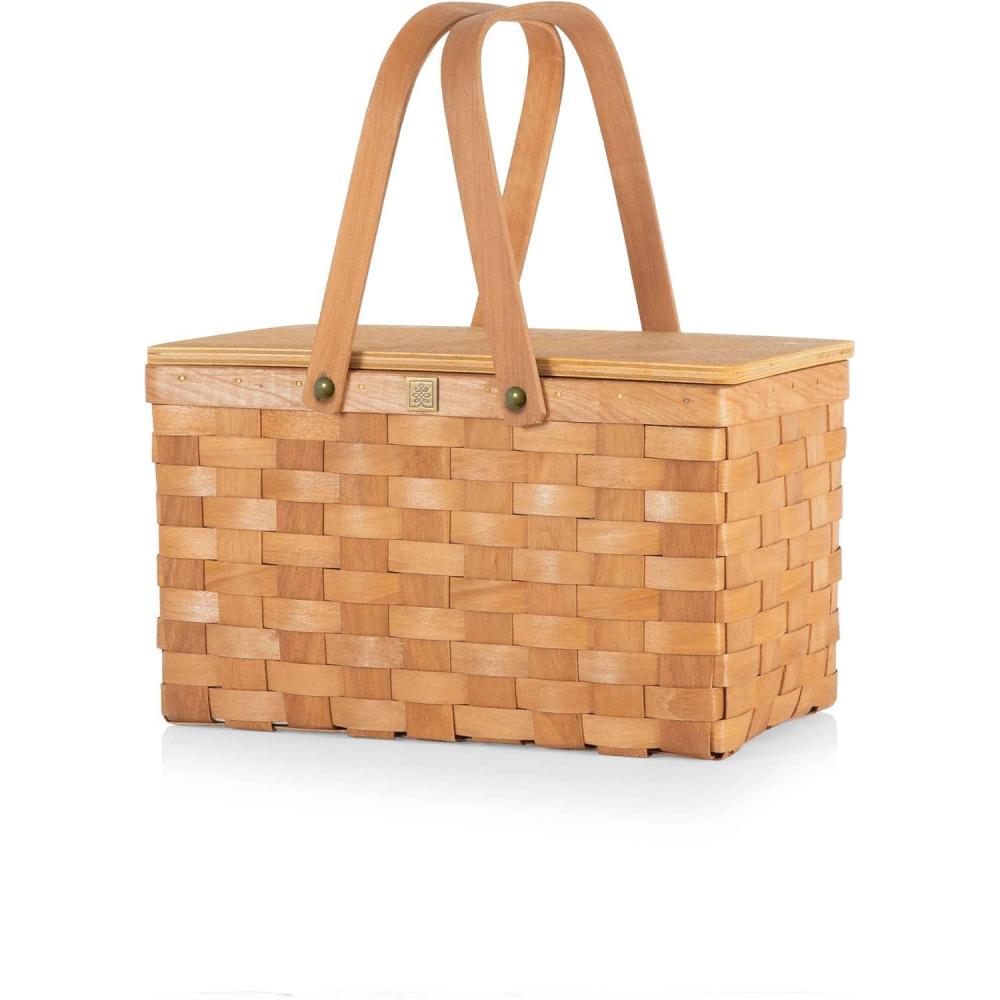 imagePicnic TIME Poppy Personal Picnic Basket Insulated Lunch Bag Retro Lunch Box Beige