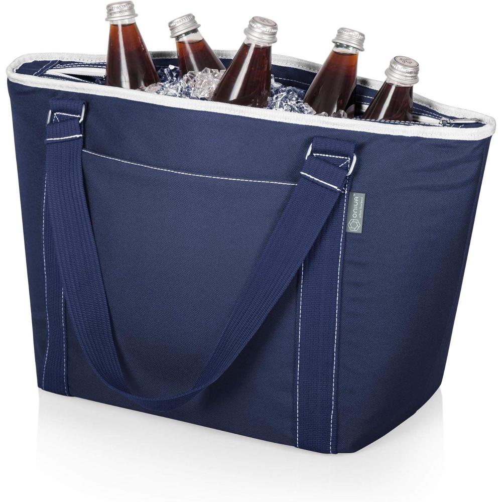 imagePicnic TIME Topanga Tote Cooler Bag Versatile Insulated Cooler Bag with 24Can Capacity Soft Insulated Tote with WaterResistant Interior Liner Long Straps and Exterior Pocket TealNavy Blue