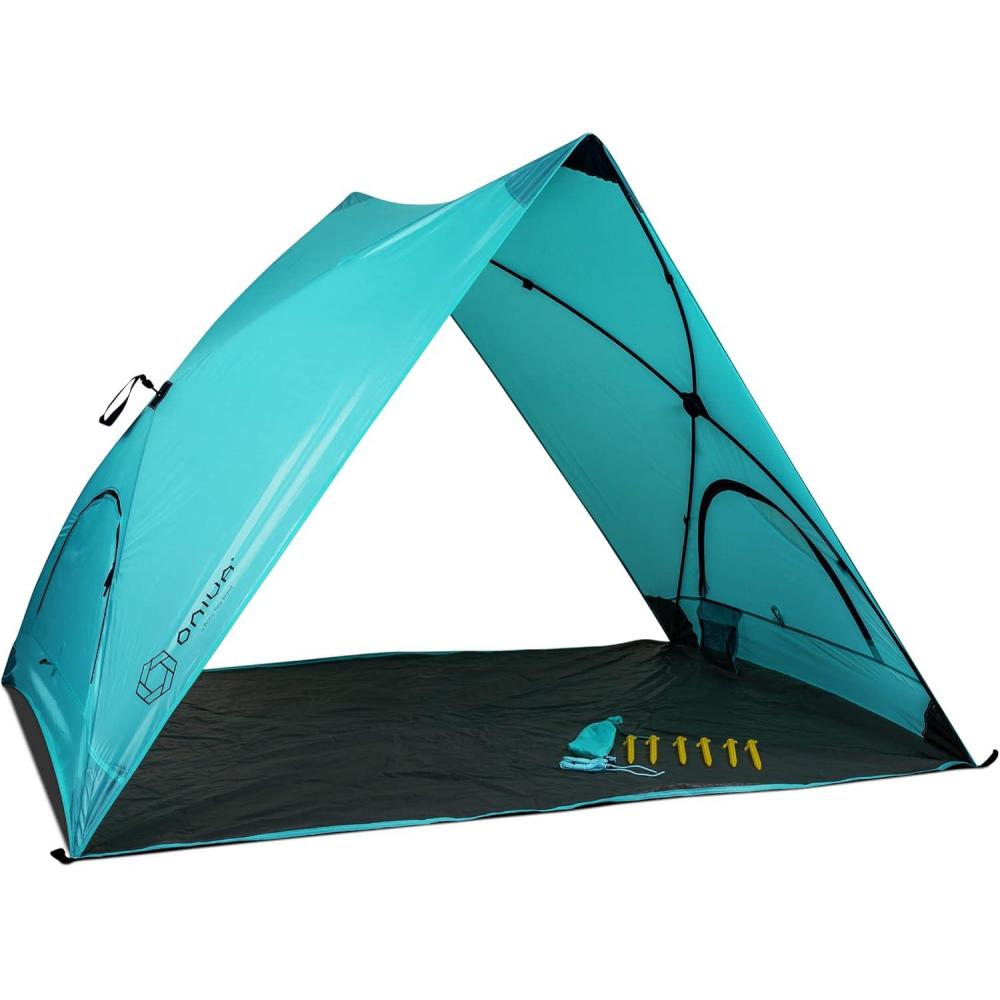 imagePismo AFrame Beach Tent  Pop Up Tent  Beach Umbrella Shade Aqua Blue