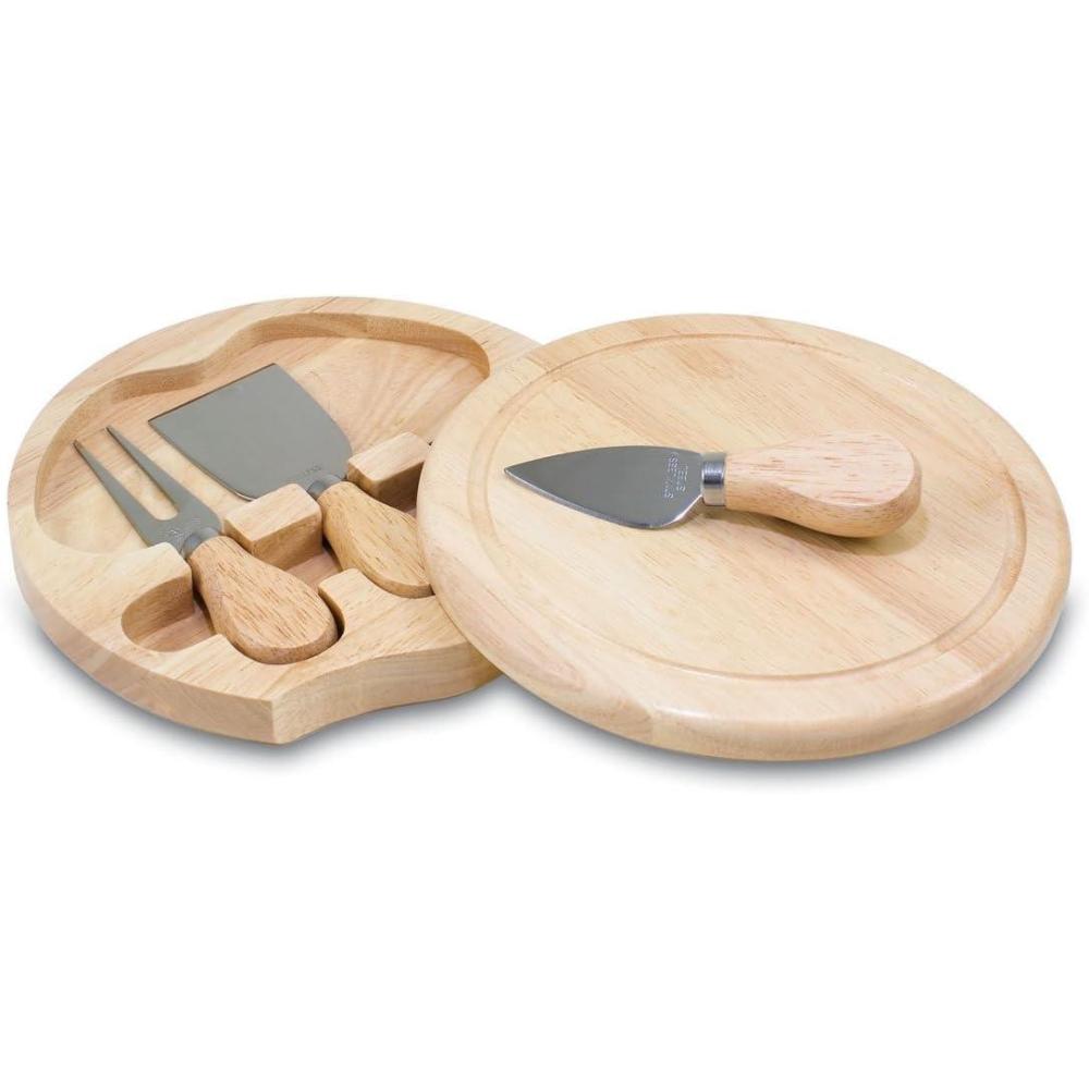 imageTOSCANA  a Picnic Time brand Acacia Brie Cheese Board and Knife Set  Charcuterie Board Set  Wood Cutting Board Acacia Wood 75 InchesParawood