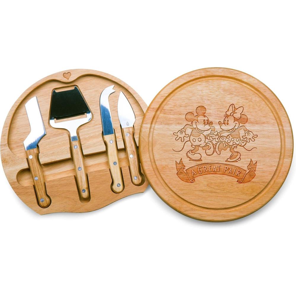 imageTOSCANA  a Picnic Time brand Circo Cheese Cutting Board ampamp Tools Set Brown Disney Mickey ampamp Minnie Mouse 8540050510311Mickey  Minnie Mouse  Parawood