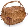 Highlander Picnic Basket, (Red & Blue Tartan Pattern)