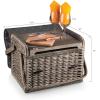 Kabrio Wine & Cheese Picnic Basket, (Anthology Collection – Gray with Gold Accents)((Anthology Collection – Gray With Gold Accents))