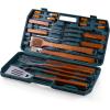 ONIVA – A Picnic Time brand 18-Piece BBQ Grill Set, Outdoor BBQ Accessories with Case, Grilling Tools for Barbecue, (Green)