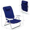 ONIVA – a Picnic Time brand Monaco Reclining Backpack Beach Chair, Outdoor Folding Lounge Chair, Lightweight Low Chair, (Navy Blue)