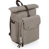 PICNIC TIME Carmel Roll Top Backpack Cooler, Canvas Insulated Cooler Backpack Bag for Lunch and Hiking, Portable Beach Cooler Bag, Picnic Bag(Gray)