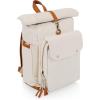 PICNIC TIME Carmel Roll Top Backpack Cooler, Canvas Insulated Cooler Backpack Bag for Lunch and Hiking, Portable Beach Cooler Bag, Picnic Bag(Tan)