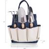 PICNIC TIME Garden Bag with Tool Set – Garden Tool Organizer Bag – Gardening Tools Gifts for Women and Men, (Navy Blue with Beige Accents)(Navy/Cream)