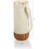 PICNIC TIME Malbec Insulated Canvas and Willow Wine Bottle Basket, Fully Insulated Wine Bag, Durable Bottle Carrier Bag for Gifts and Travel with Steamed Handwoven Willow, (Beige Canvas)
