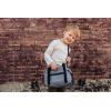 PICNIC TIME Midday Quilted Washable Insulated Lunch Bag, Expandable Stylish Soft Cooler Bag, Portable Cooler Lunchbox with Detachable Carrying Shoulder Strap and Zipper Closure, (Gray)