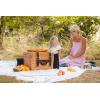 PICNIC TIME Romantic Canterbury Deluxe Wicker Picnic Basket Set for 2, with Blanket and Soft Cooler, One Size, Navy With Plaid(Navy With Plaid)
