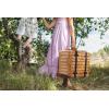 PICNIC TIME Romantic Canterbury Deluxe Wicker Picnic Basket Set for 2, with Blanket and Soft Cooler, One Size, Navy With Plaid(Navy With Plaid)