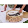PICNIC TIME Sequoia Picnic Basket with Cooler Compartment, Woven Picnic Basket with Removeable Cooler Bag, Vintage Wicker Picnic Basket, (Beige)