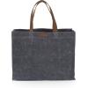 PICNIC TIME Unisex Market Waxed Canvas Tote With Leatherette Handles, Versatile Large Canvas Tote, Heavy-duty Oversized Travel Beach Bag