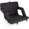 PICNIC TIME Ventura Portable Reclining Stadium Seat with Back Support, Folding Bleacher Chairs with Back and Cushion, Thick Padded Stadium Seat, Armrest, and Six Backrest Positions, (Black, Standard)(Black)