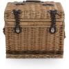 PICNIC TIME Yellowstone Picnic Baskets, Moka Collection – Brown with Beige & Red Accents, One Size
